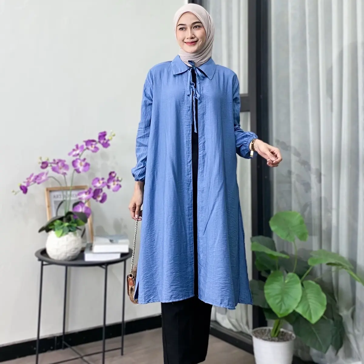 Nara outer sarah fashion -raya outer -long outer-outfit kondangan-ootd kekinian -pololinen Cardigan Wanita