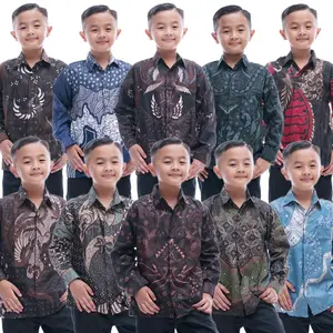Kemeja Batik Anak Laki-Laki Umur 2-13 Tahun Lengan Panjang Murah Premium