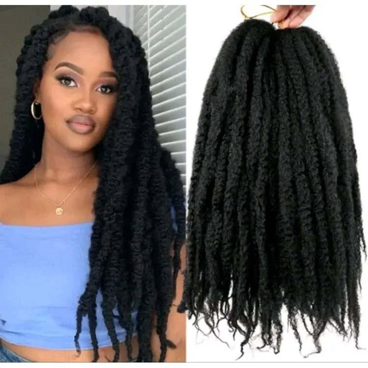 RAMBUT SAMBUNG ISI 12 HELAI RAMBUT SULAM RAMBUT ANYAM BRAID HAIR AFRICAN STYLE KINKY BRAID RAMBUT KUPANG 0