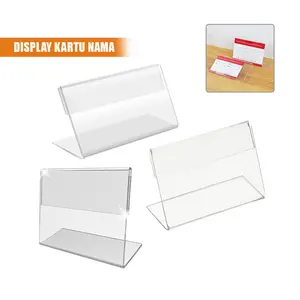 [COD] Tseloop C1479 Stand Display Acrylic Bening Dudukan Label Nama Toko Kantor