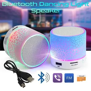 Speaker mini Bluetooth Music Box S10 motif Retak Corak led Portable Wireless Speaker lampu Retak Musik Portable LED Super Bass Corak Kaca Retak Pc Jam Support USB Flashdisk Model Retak Menyala LED Warna Warni