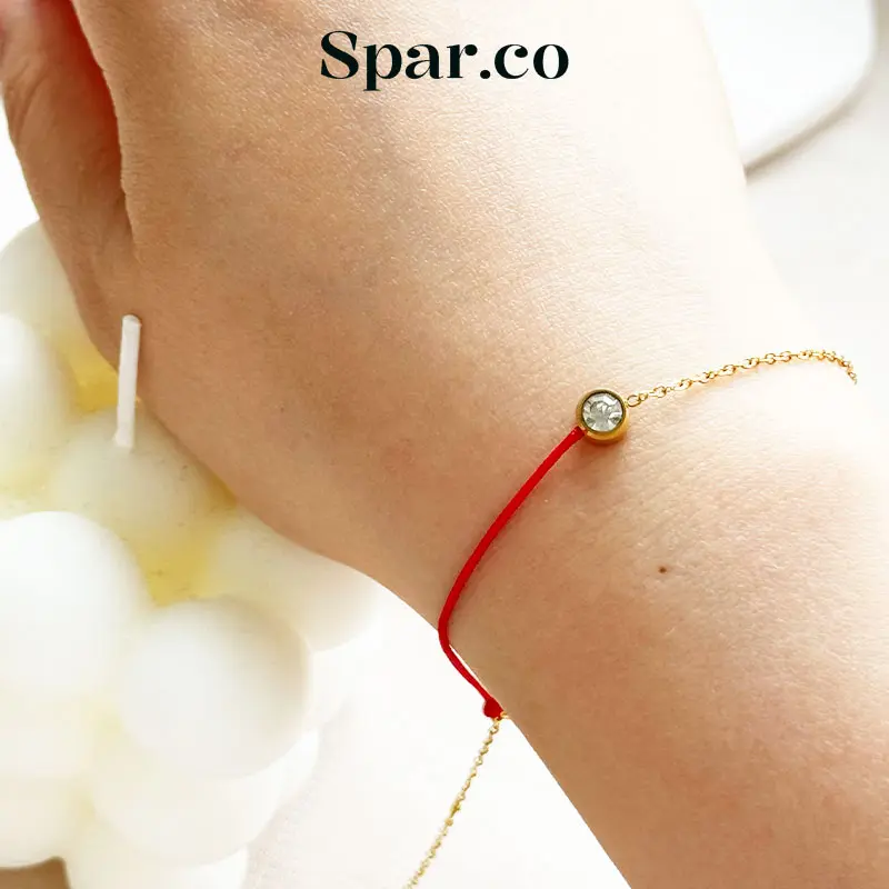 Spar.co Gelang Pembawa Keberuntungan dan Rezeki  Nagita Benang Merah  Hitam    Inisial Huruf Custom Laser Bracelets Gelang Couple  Bestie Ber 4 pasangan Rantai Emas Titanium Tali Aksesoris  vintage Perhiasan SP-AAD1102 7