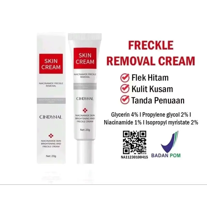 [10 PCS ] BPOM CINDYNAL Skin Cream Freckle Removal Whitening Remove Dark Spots