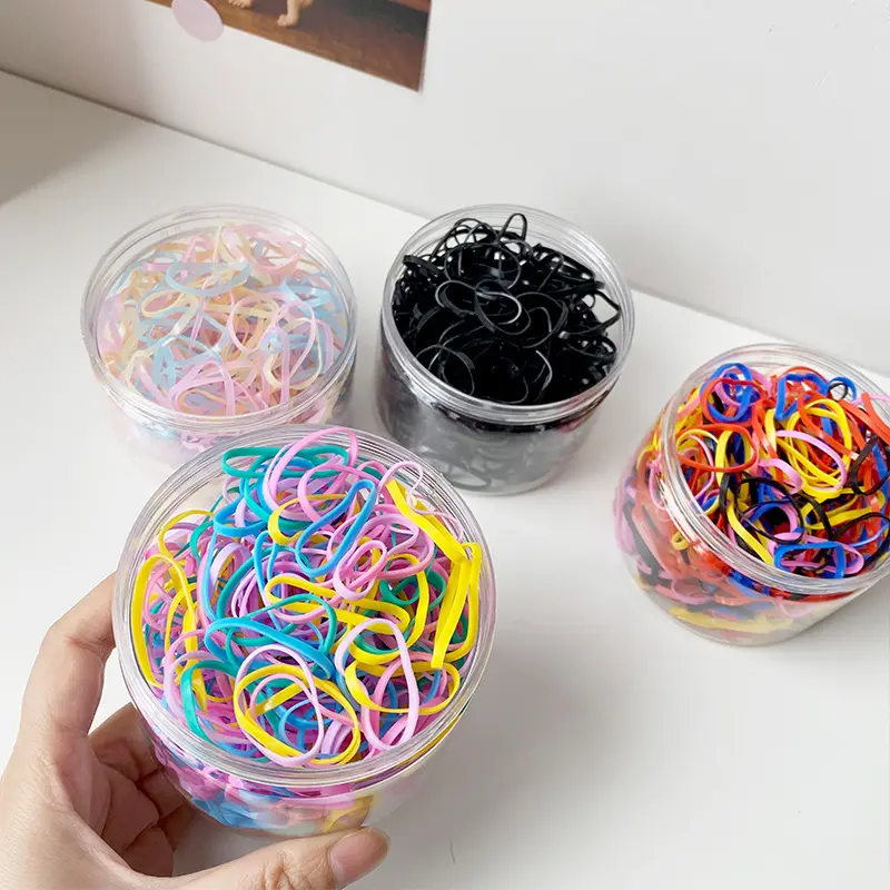 Disposable rubber bands canned children's leather ring coloured hair bands thickened and thicker black adult with female tie head small rubber ring