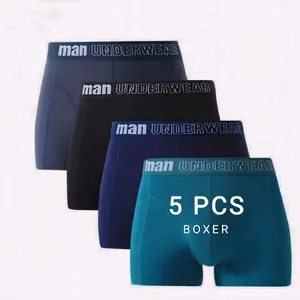 Boxer 5 Pcs Celana Dalam Pria Katun Spandex Lembut karet Mix Motif Elastis Nyaman Cowok Dewasa Pendek Remaja