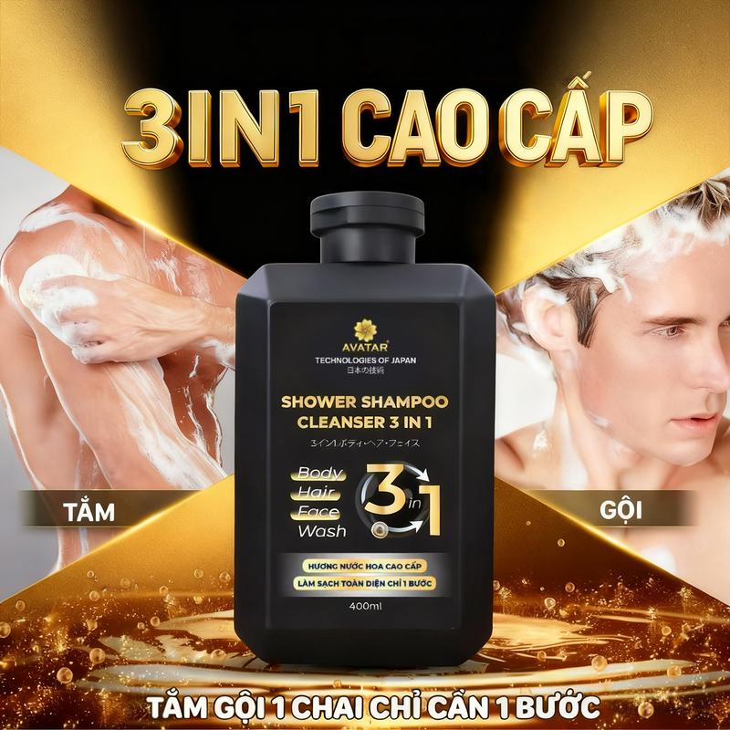  Avatar Dầu gội và sữa tắm nam Công thức 3 trong 1 hình đại diện ,400ml ,Công thức nước hoa cao cấp ,làm sạch sâu  Điều trị mụn trứng cá ,Công thức nhẹ nhàng ,Hương thơm lâu dài ,Khuyến mãi chính thức 