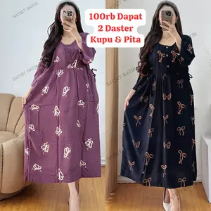 (EXCLUSIVE MAYA NURMALA) Paket Bundling Isi 2 Daster Chibi Motif Terbaru Lengan 3/4 Bahan Rayon Tebal Adem Lembut Busui Bumil