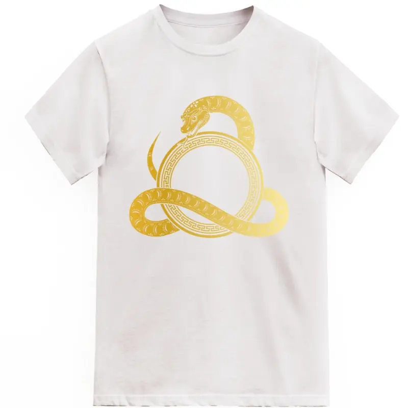 Haoshoku -Kaos Distro Pria Dewasa - Imlek Edition- Tshirt Imlek- Golden Snake- CM301 - Baju Katun Combed Panjang Sablon 1