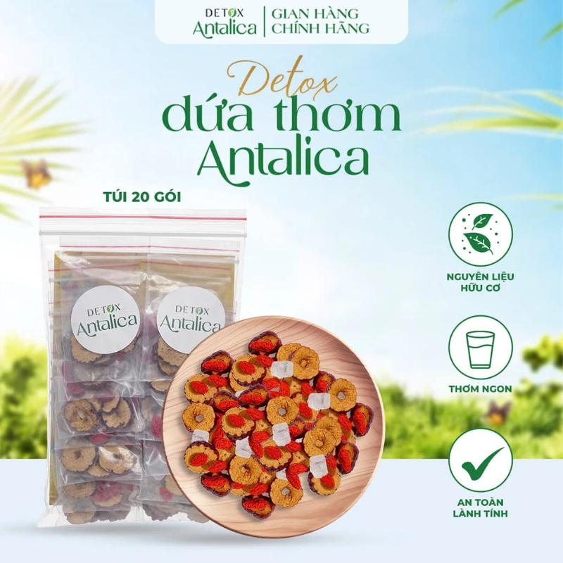 (SÉT NÓNG) Detox Dứa Thơm Antalica Hỗ Trợ Sáng Da, Cung Cấp Vitamin C Hộp 3g x 20 gói 3