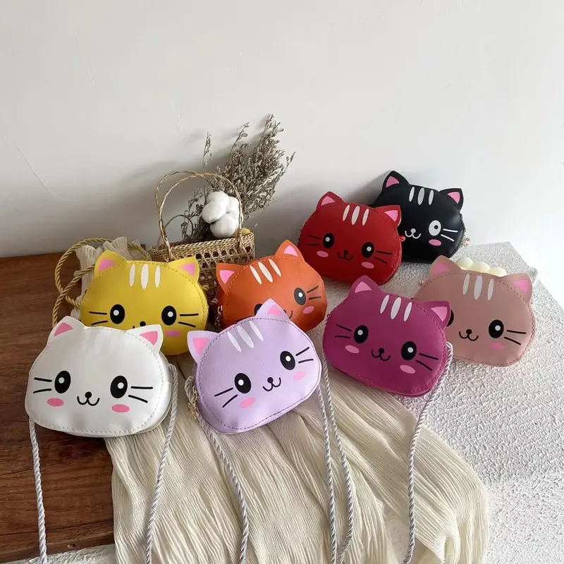 Tas Selempang Anak Lucu Motif Binatang kucing 0