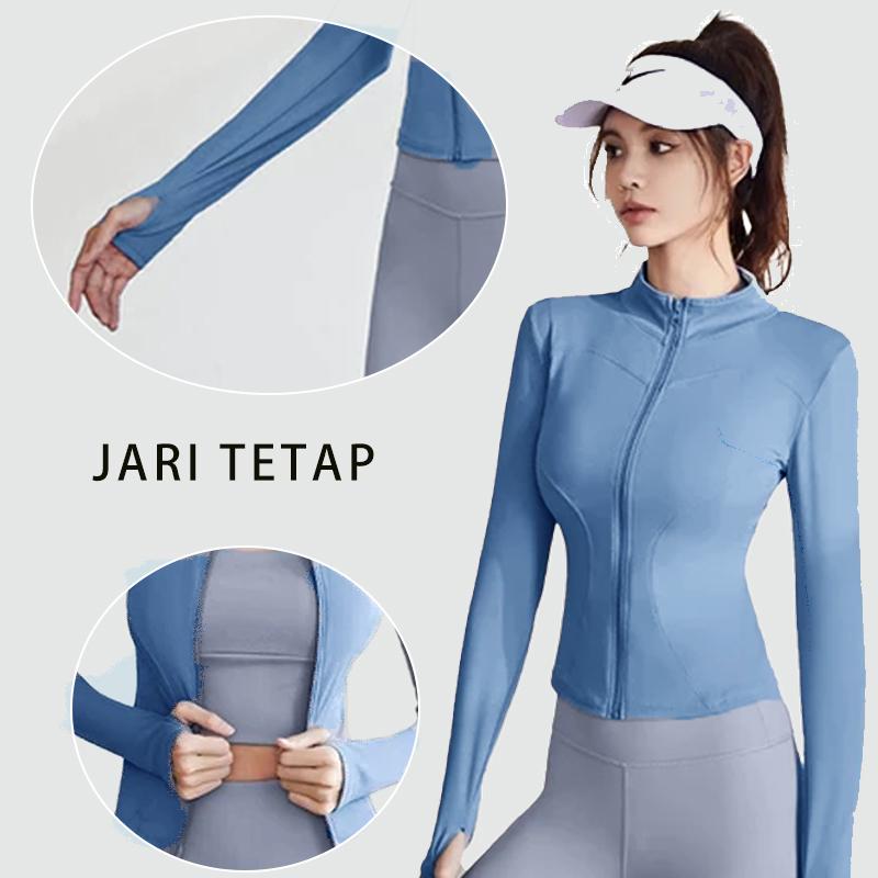 Jaket Olahraga Wanita Jaket Anti Uv Jaket Jogging Wanita Jaket olahraga pelangsing gaya manis untuk gadis montok 5