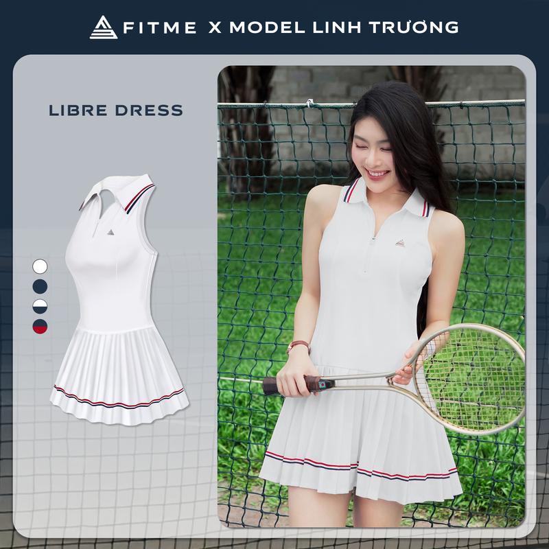  Váy tennis pickleball nữ Fitme LIBRE EA xếp ly tặng kèm quần bảo hộ thoáng khí chơi thể thao DXSP01 