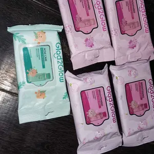 Glad2Glow Micellar Water Wipes 3 Varian Mugwort Acne Care Peach Brightening Cherry Blossom Soothing Pembersih Makeup Waterproof Praktis Lembut Tidak Kering Cocok Semua Jenis Kulit Skincare Korea