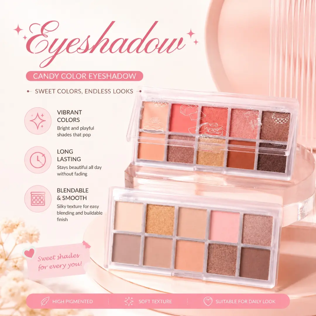 Eyeshadow Pallete 10 Colors Free Brush Waterproof 234