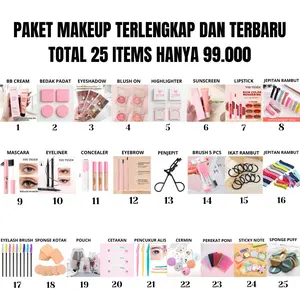PAKET MAKEUP 25 ITEM TERLENGKAP TERBARU