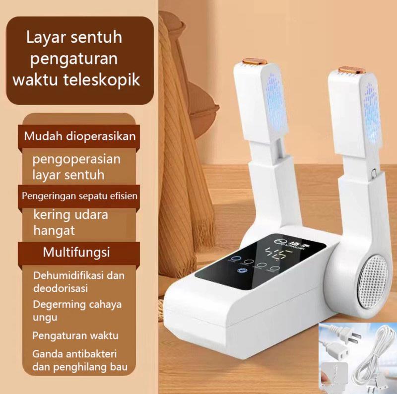Pengering Sepatu Digital Cerdas dengan Pengatur Waktu dan Cahaya Ungu - 220V [Biru Putih] 1