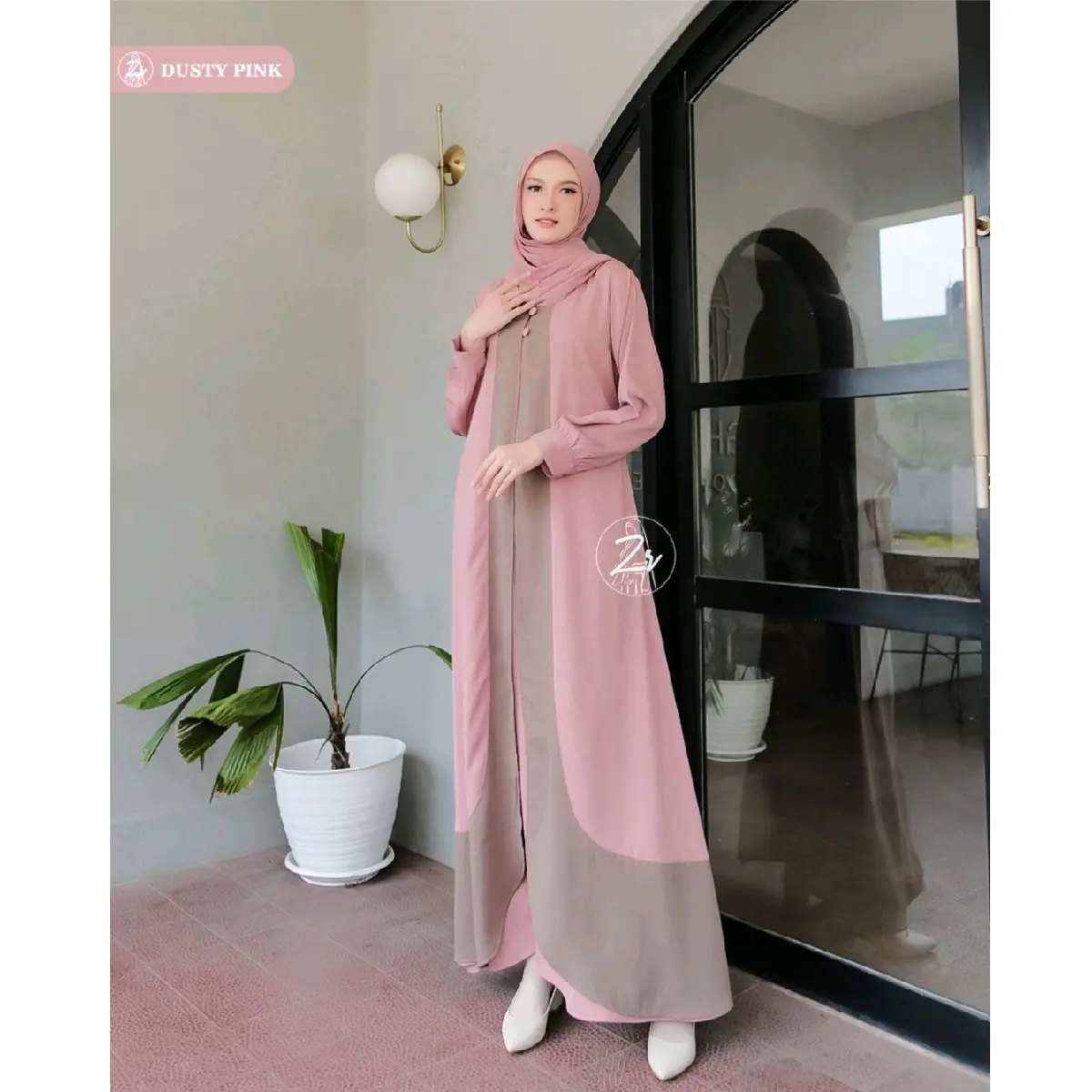 AZZURA DRESS by ZR / GAMIS AZZURA MODEL OUTER MENYATU/ GAMIS YORIS BEST PREMIUM KOMBINASI WARNA ELEGAN