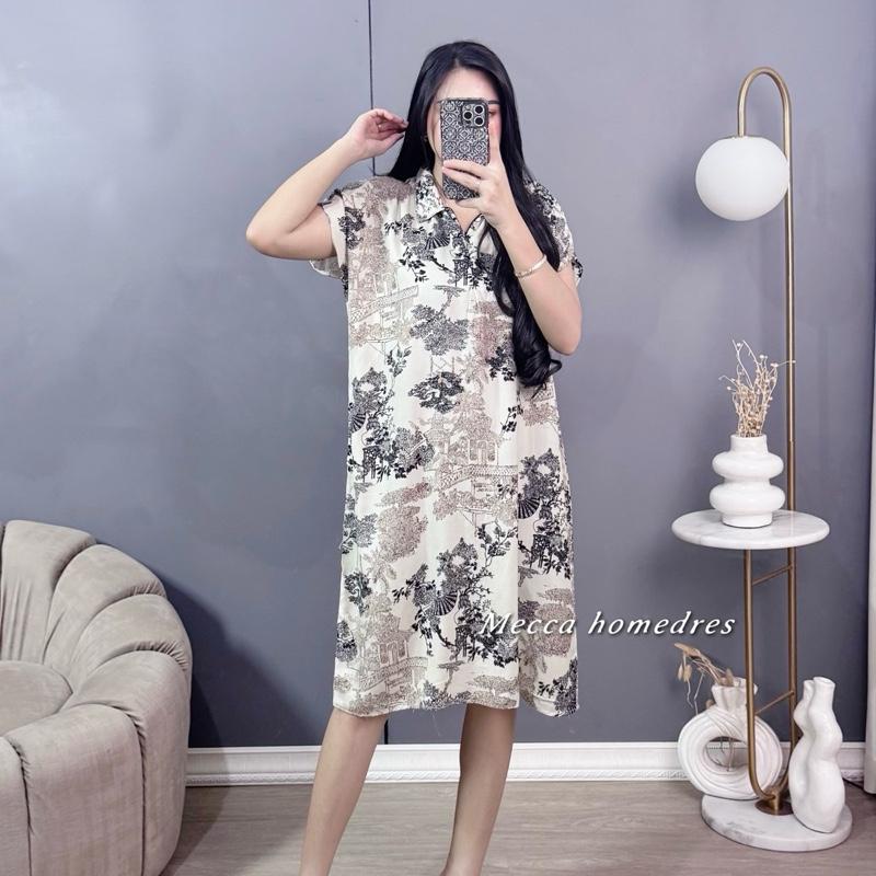 Mecca Dress korea style motif pita - Daster Motif rayon viscose busui resleting Bumil Wanita 8