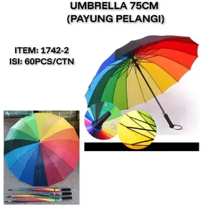 Payung Rainbow/Pelangi Jumbo 75 CM/Standar 54 CM 1 PCS