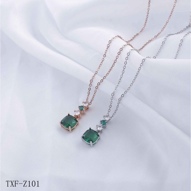 Kalung Titanium Permata Hijau Perhiasan Wanita Jewellery 101/099 6