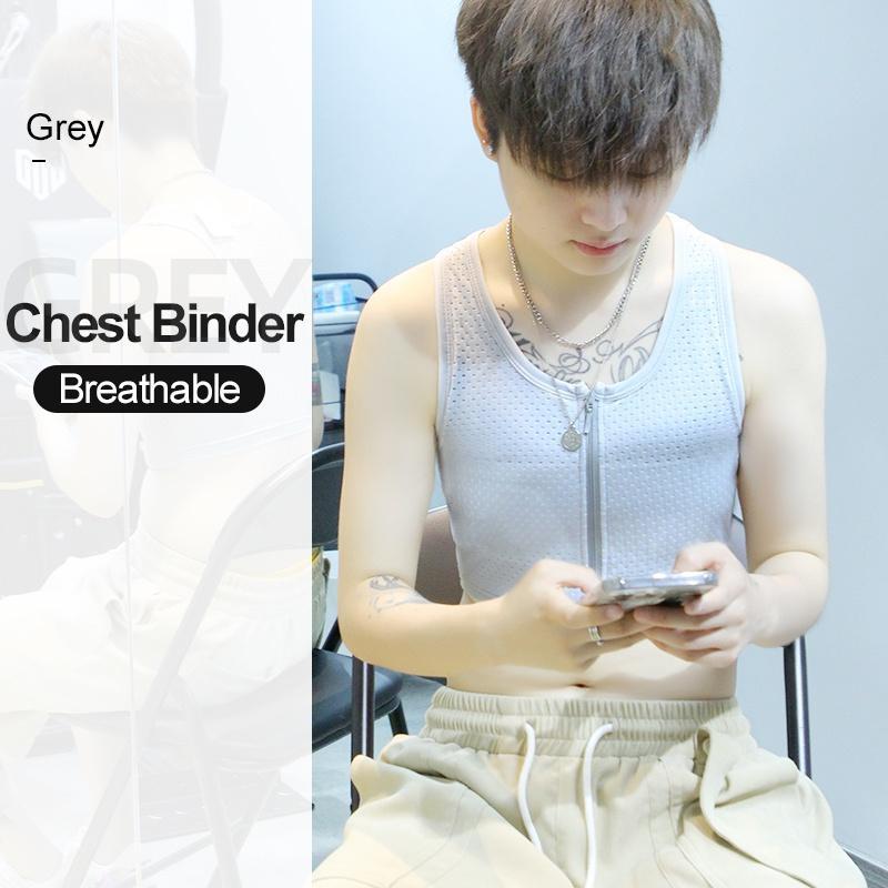 Product Introduction of Front Zipper Short Chest Binder Front Bandage Breathable Breast Binder Tomboy Cosplay Womenswear Tops Lingerie Comfort Fabric Basic 16