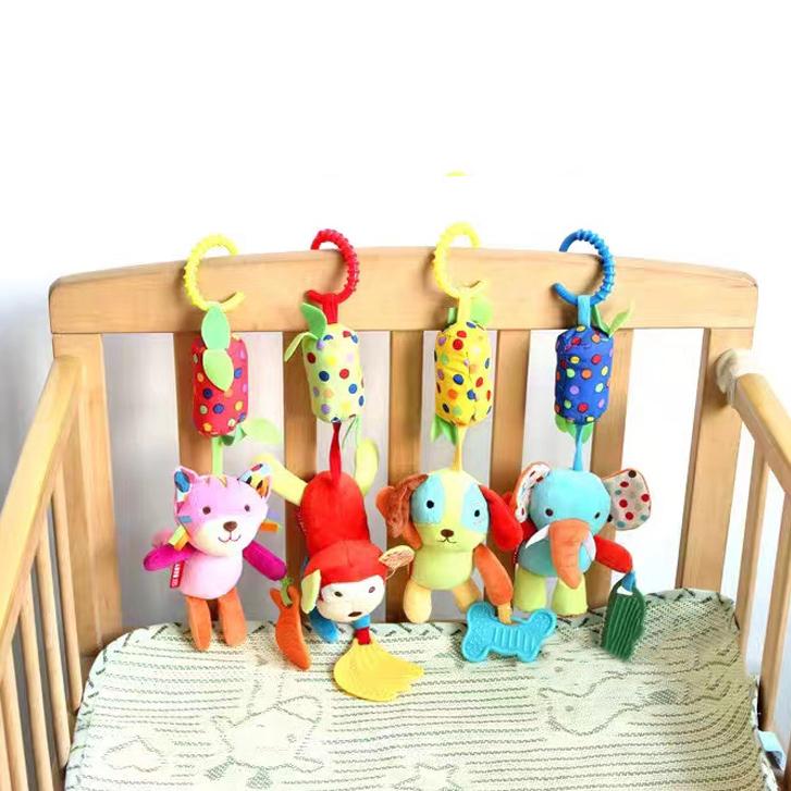 Product Introduction of Baby Kids Rattles Toys Stroller Pram Crib Hanging Soft Plush Toys Animal Clip Bells Toys,Wind chimes baby stroller pendant newborn 0-3 years old baby toys 2