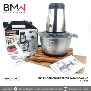Food Chopper Blender Daging Stainless 2 liter BMW & Kylo Gilingan Daging Serbaguna