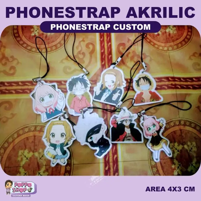 Phonstrap | Tali Ponsel Akrilik | Custom Gambar 4 x 3 CM | Tiktok Style Lanyard