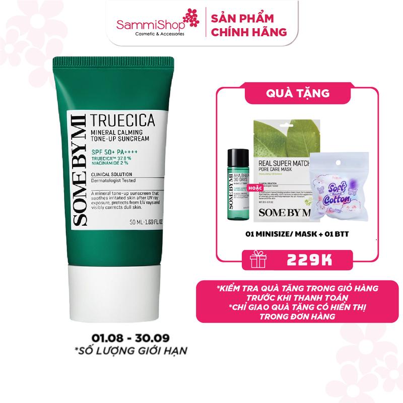 Some By Mi Kem chống nắng Truecica Mineral Calming Tone-up Suncream 50ml