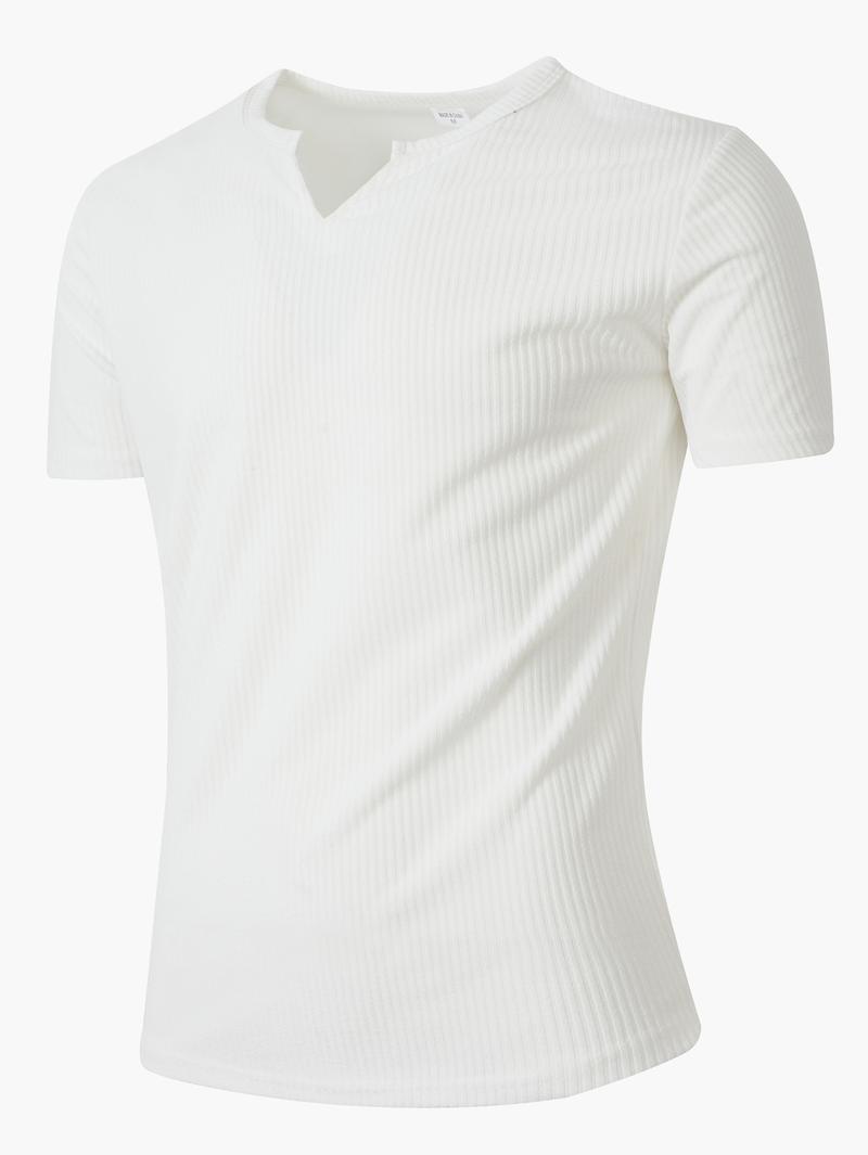Product Introduction of Men's Vertical Striped V-Neck T-Shirt Pocket Solid Color Casual Fashion Teen, Quick Dry, Breathable and Wearable on Hot Days, Solid Color T-Shirt Sophisticated and Simple 11