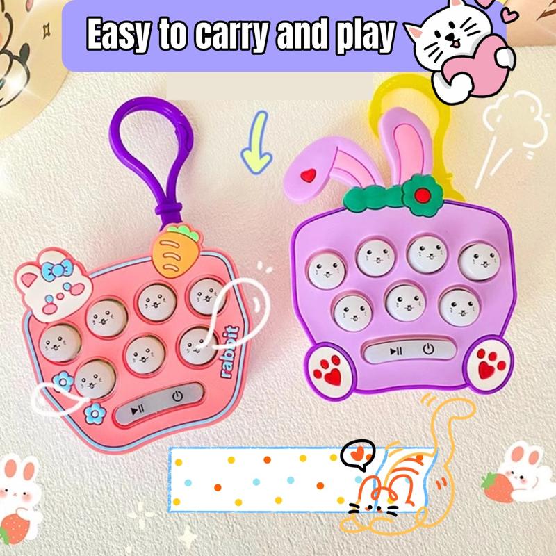 Konsol Permainan Pegang Tangan, Saiz Mini, Rantai Kunci Seronok dan Mudah Alih, Sesuai untuk Kanak-kanak, Pukul Tahi Lalat, Mainan Gelisah Kawaii 3