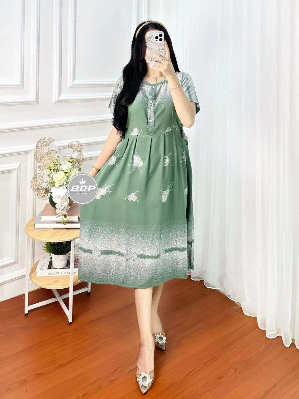 Daster chibi viral RANIA homedress busui friendly adem motif ootd termurah promo diskon bisa COD paket usaha Pendek Rayon Kancing Wanita