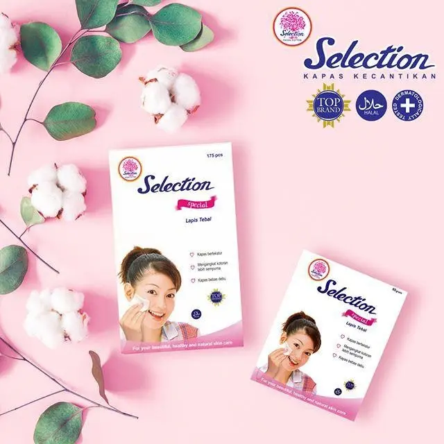 SELECTION Kapas Kecantikan Tebal, Tipis, Oval, Bulat make Up Remover Micellar Water Toner (️BPOM) 2