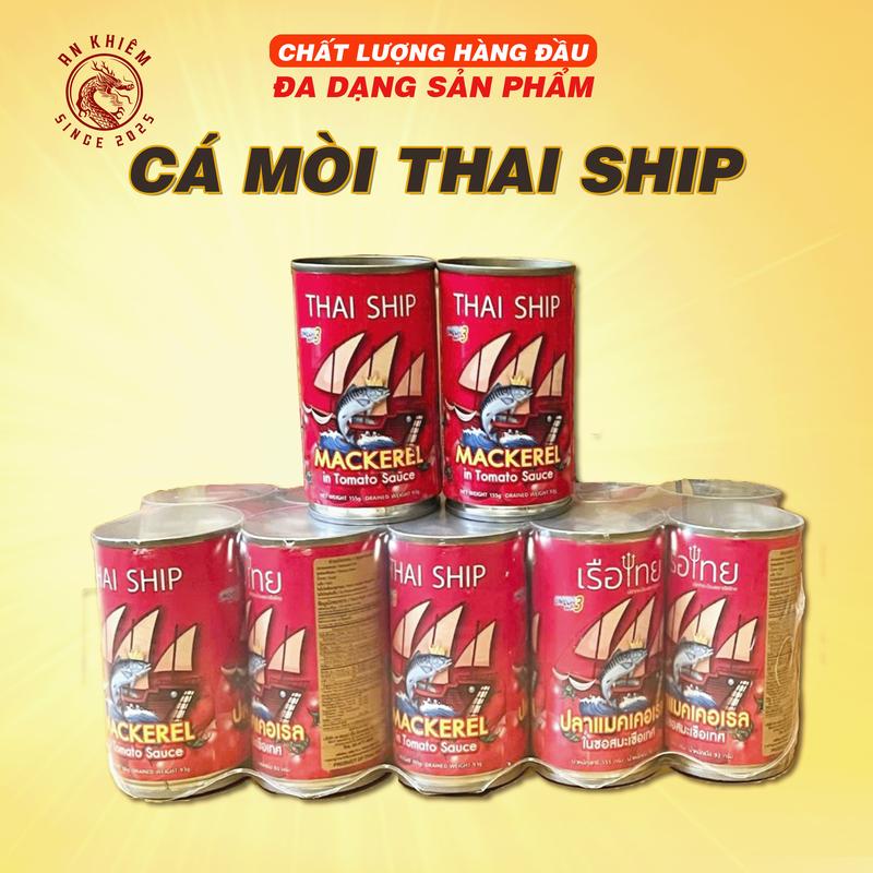 Cá hộp THAI SHIP Lốc 10 lon - CÁ MÒI THAI SHIP ( HÀNG THÁI LAN )