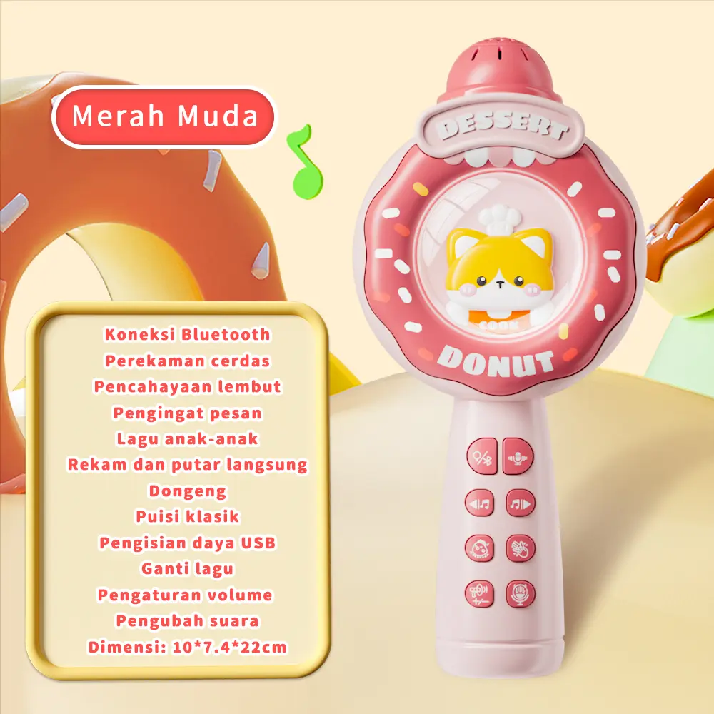 Mikrofon Anak Kucing (Merah Muda) 
