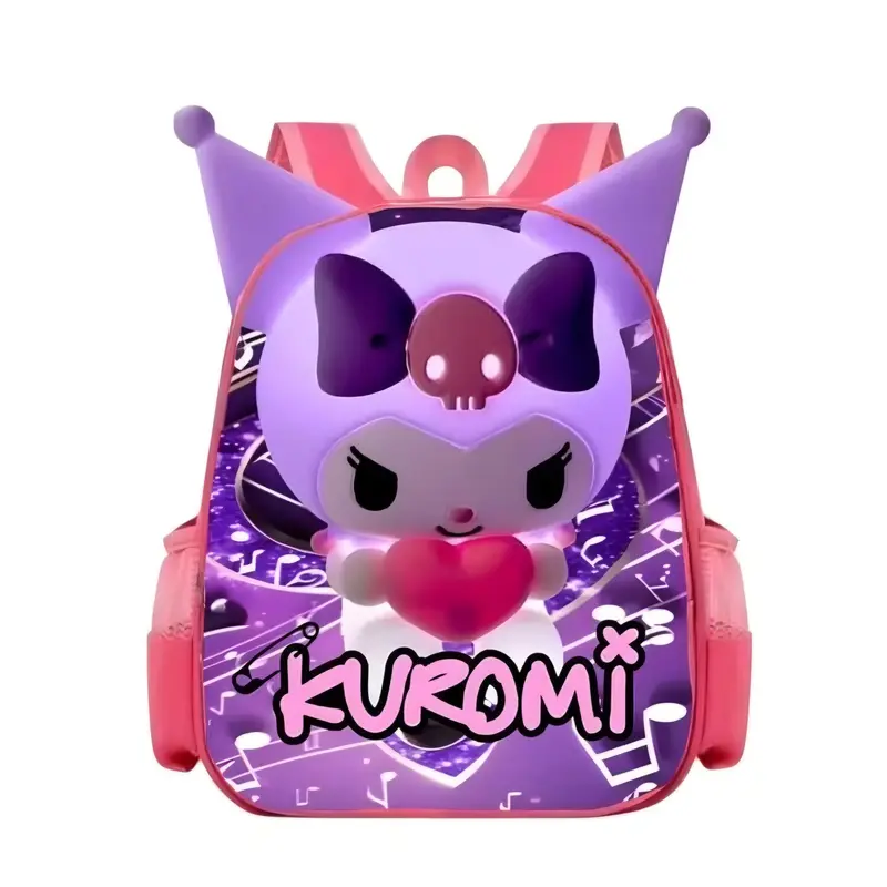 Tas Ransel Karakter Cartoon Kuromi Labubu / Tas Anak Perempuan Sekolah Paud TK Motif Kartun / Fashion Anak Wanita Backpack Viral Lucu Kekinian 0
