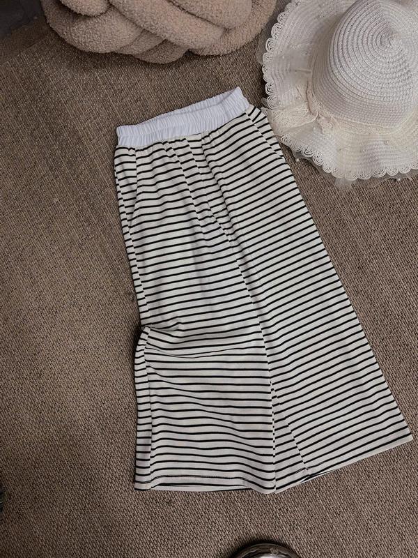 Quần Dài Suông Thun Bán Lẻ Sọc Xanh Đen 32A Dành Cho Bé Gái