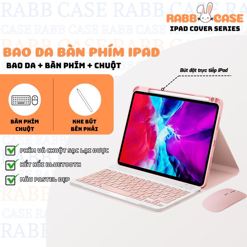   KHÔNG BAO GỒM IPAD  Combo Bao da kèm bàn phím và chuột không dây có khe cắm bút cho tất cả các dòng iPad 9.7,"10.2",10.5",10.9",11" Kem Bluetooth 