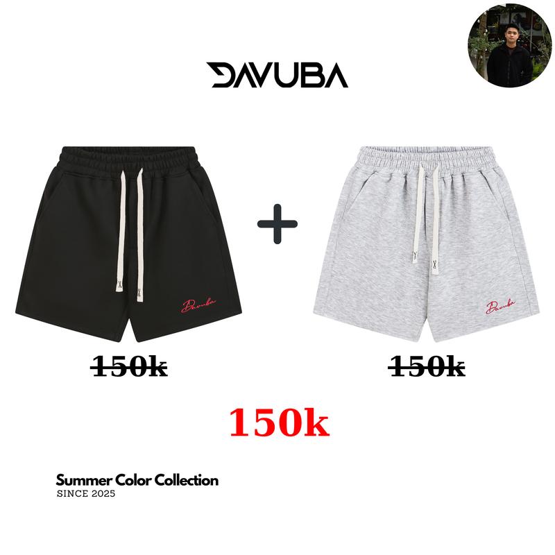[DAVUBA x Long Thành Review] - Quần short nỉ 2 Da nam nữ trên gối SM141