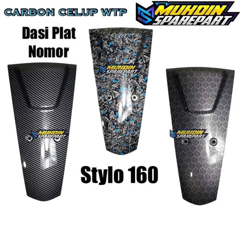 Cover Dasi Plat Nomor Stylo 160 Carbon Celup Wtp Forged Hexagon original 1