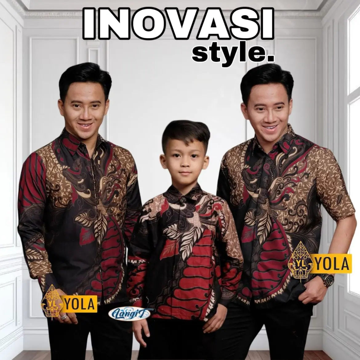 Terbaru Couple Batik Ayah dan Anak Laki laki || Kemeja Batik Pria Dewasa dan Anak Laki laki Modern Terbaru Sangku abang