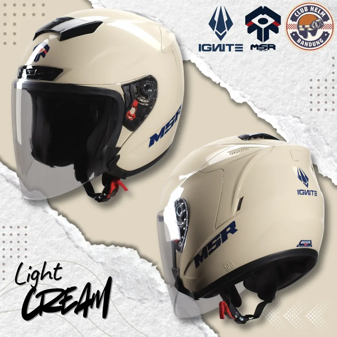 MSR Helm Dewasa SNI Ignite Unisex Cowo Cewe Berbagai Warna Size M L XL Club Helm Bandung