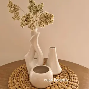 Vas keramik sett mercure (dapat 3 vas)