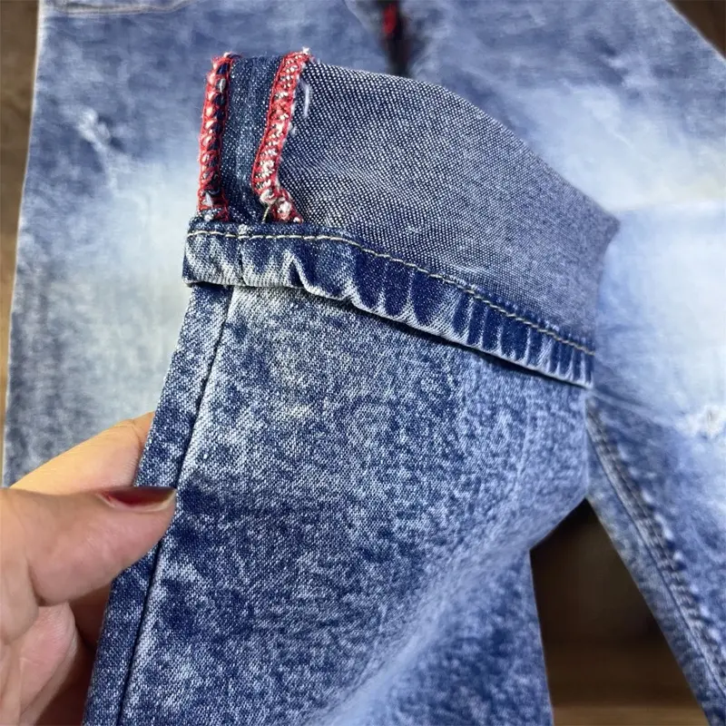 Celana Jeans Anak Sobek Tembus Pinggang Karet Soft Jeans Melar Size 1-13Tahun - Trendy dan Fashionable dengan Model Sobek Lutut Tembus dan Dilengkapi Laser Pakaian 5