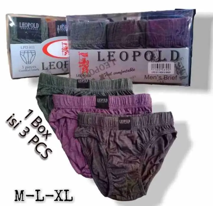 POROMO !!! ISI 3 PCS CELANA DALAM  PRIA DEWASA LEOPOLD DALAMAN PRIA ADEM Cd