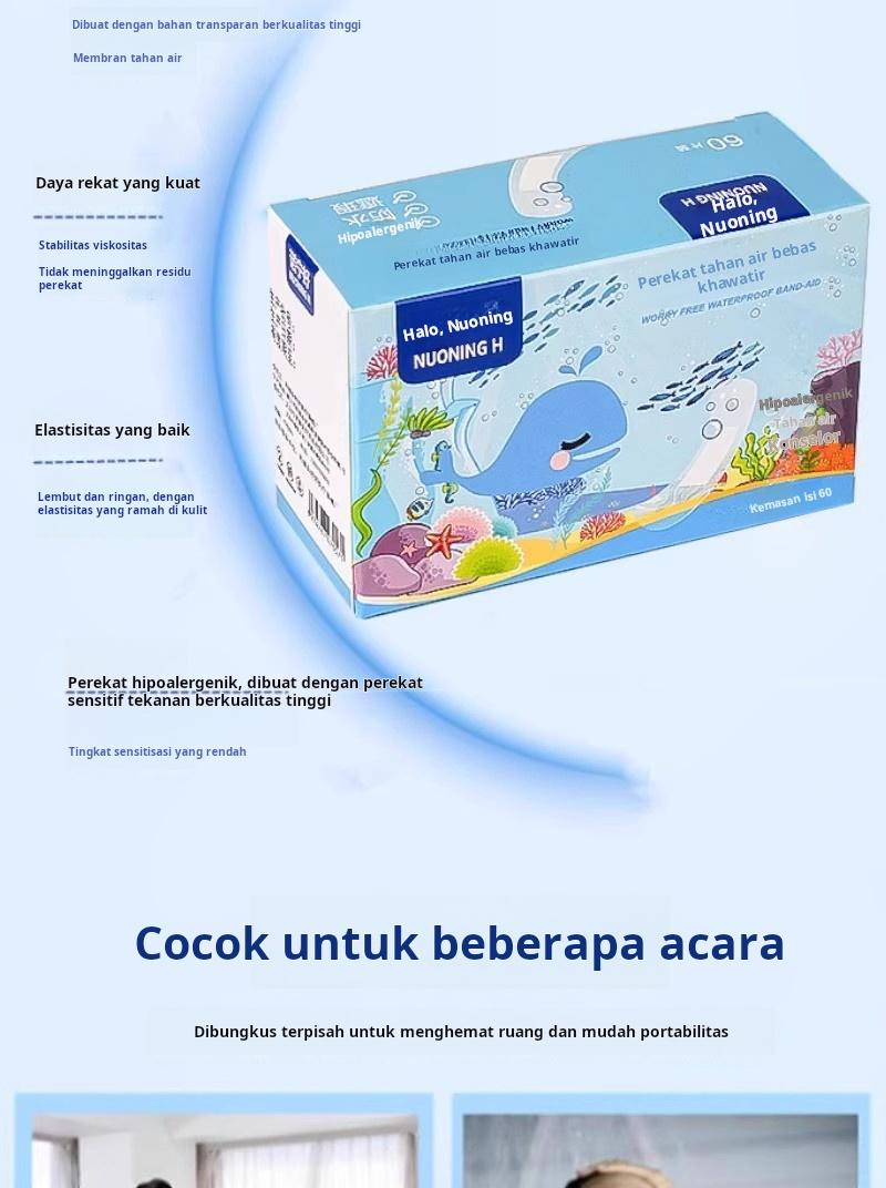 60 perban hemostatik medis transparan, tahan air, dan dapat bernapas