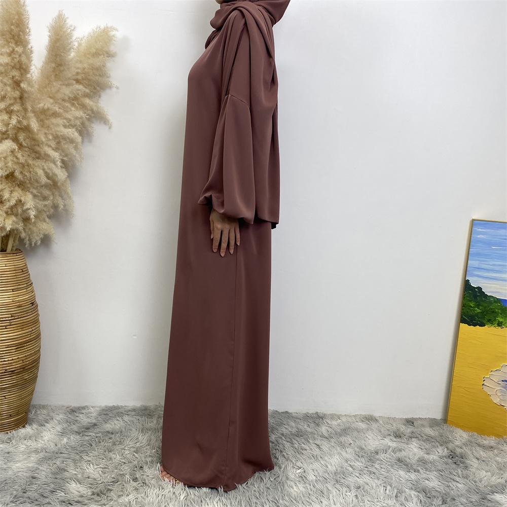 06675#  8 color Nida hoodie abaya muslim prayer plain attached scarf with pockets - CHAOMENG MUSLIM SHOP