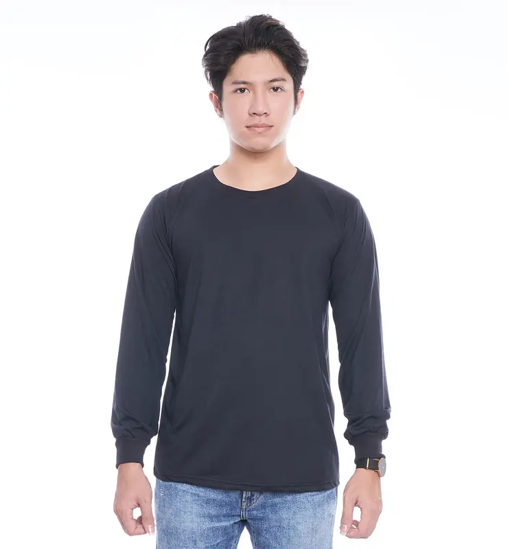 Kaos Polos Lengan Panjang RIB Baju Cowok Pria 3