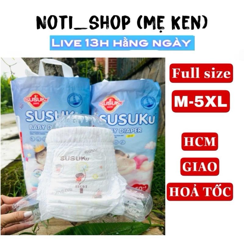 [RẺ VÔ ĐỊCH] 108 Miếng Bỉm Đêm Quần SUSUKu Đủ Size M Đến 5XL form to chuẩn size Cho Bé Kem Voi ban