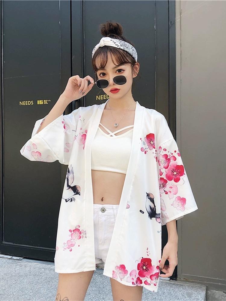Product Introduction of Kimono ngắn Tay Mùa Hè, Unisex, Dành Cho Nam, Thời Trang Đường Phố Nhật Bản, Quần Áo Trang Phục Samurai, Áo Mỏng, Áo Sơ Mi Nam Phong Cách Hawaii Màu Đen Shirt Menswear 18